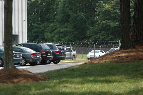 Parking lot and front entrance of Chinese Laundry