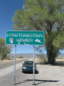 Bus on Groom Lake Road
